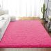 Dwelke Fluffy Shag Area Rugs Soft Fuzzy Shaggy Rugs for Girls Bedroom Kids Room Carpet Furry Throw Dorm Rug 4 x6 Hot Pink