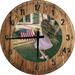 Wood Wall Clock 18 Inch Round Farmhouse Decor Child American Flag Summer Wall Art for Living Room Round Small Battery Operated