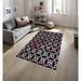 HT Design Rectangular Area Rug for Living Room 3989 Geometric Circles Black/Red 5x7 Modern Rugs Easy to clean Pet Friendly Indoor carpet for living room