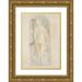 Reijer Stolk 17x24 Gold Ornate Framed and Double Matted Museum Art Print Titled - Back of a Standing Naked Woman (1906)