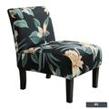 Rosnek Printed Floral Armless Chair Accent Chair Cover Slipper Chair Slipcover Elastic Spandex Protector Home Decor