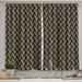 Ambesonne Abstract Kitchen Curtains Swirled Stripes Modern Art 55 x45 Charcoal Grey Multicolor