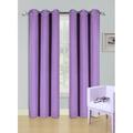 Set of 2 panels K68 lilac color blackout unlined thermal light blocking drapes for living room window curtain top grommets noise reducing 37 wide X 63 length each panel