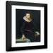 Michiel Jansz. Van Mierevelt 18x24 Black Modern Framed Museum Art Print Titled - Portrait of a Gentleman Three-Quarter Length Standing Wearing a Black Tunic and White Ruff