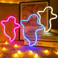 Halloween Ghost Neon Signs Neon Light LED Lamp Neon Decro Indoor Night Table Lamp with Battery Or USB Powered for Kids Room Party Living Room Family Room Wedding Home Decoration