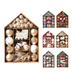 1 Set Christmas Pendant Glitter House Shape Diverse Styles Photography Props Golden Silver Color Christmas Ball for Chri