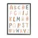 Neutral Rainbow Alphabet Chart Pink Beige Typography 16 in x 20 in Framed Painting Art Print by Stupell Home DÃ©cor