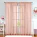 SAYFUT 2 Panels Sheer Drapes Floor Striped Rod Pocket Polyester Window Curtains