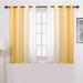 CUH Sheer Curtains Voile Grommet Ombre Semi Sheer Curtains for Bedroom Living Room 1 Curtain Panel 52 x 72 Inches Long Yellow Gradient