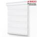 Keego Dual Layer Roller Window Blind Light Filtering Zebra Window Blind Cordless Customizable White Case White Fabric 35.5 w x 66.0 h