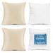 Nestl Plush 2 Pack Solid Decorative Microfiber Square Throw Pillow Cover with Throw Pillow Insert for Couch Biege Cream 22 x 22