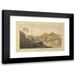 William Taverner 24x17 Black Modern Framed Museum Art Print Titled - Hilly Landscape with Two Figures on a Road (Mid-18th Century)