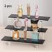 Hirchor Acrylic Risers for Food Display Black Acrylic Riser Shelves Perfume Display Stand Cupcakes Dessert Stand