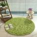 SHANNA Round Fluffy Area Rugs for Bedroom Kids Nursery Rug Super Soft Living Room Home Shaggy Carpet Green 3.3*3.3 Feet