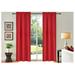 R64 2 piece solid insulated foam backing lined thermal blackout window curtain panel treatment drape rod pocket top matte smooth in different sizes 84 Red