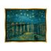 Stupell Industries Classic Starry Night Over the Rhone Van Gogh Painting Metallic Gold Framed Floating Canvas Wall Art 16x20 by Vincent Van Gogh