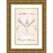 Erasmus Hornick 17x24 Gold Ornate Framed and Double Matted Museum Art Print Titled - Design for Spoon Fork Two Knives (Crossed Over Scissors) Scissors Ear Spoon and Toothpick (16th Centu