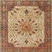 Ahgly Company Indoor Square Traditional Brown Red Persian Area Rugs 7 Square