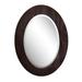 24 in. Oval Wood Gra in Frame Mirror Dark Brown