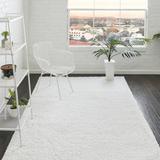 Rugs.com Everyday Shag Rug â€“ White 4x6 Shag Rug Perfect for Entryways Kitchens Breakfast Nooks and More
