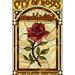 Portland Oregon Rose and Skyline Stained Glass (16x24 Giclee Gallery Art Print Vivid Textured Wall Decor)