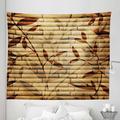 Beige Tapestry Bamboo Stems Background with Leaves and Stems Pattern Print Fabric Wall Hanging Decor for Bedroom Living Room Dorm 5 Sizes Brown Tan Beige by Ambesonne