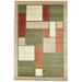 Hand Knotted Olive Wool Rug 6X9 Modern Scandinavian Abstract Room Size Carpet
