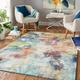 Mohawk Home Prismatic Decollage Multi Contemporary Abstract Precision Printed Area Rug 5 x8 Teal & Orange