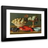 Jacob Foppens van Es 18x14 Black Modern Framed Museum Art Print Titled - Still Life with a Lobster Fruit and a Gilded Tazza