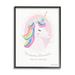 Stupell Industries Unicorn Princess Endearing Unicorn Portrait Fantasy Rainbow Graphic Art Black Framed Art Print Wall Art Design by Diane Neukirch