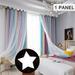 Room Darkening Blackout Stars Gradient Curtains +Mesh 2 Layers Window Panels Drapes for Kids Bedroom Living Room Decor