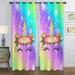 Yipa 2pcs Grommet Blackout Window Curtain Thermal Insulated Room Darkening Curtain Unicorn Printed Window Drape for Kids Bedroom Living Room #10 W:30 xL:65