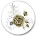 Designart Eucalyptus Branches With Anemone Bouquet Flower I Traditional Circle Metal Wall Art 29x29 - Disc of 29