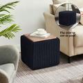 Deonte 3-in-1 Square Pouf-Ottoman-End Table