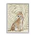 Stupell Industries Gallant Tiger Sitting Botanical Pattern Background Ink Watercolor 16 x 20 Design by Janelle Penner