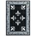 Designer Home Swan Area Rug 2050 11070 Casselton Black Scrolls Curves 5 3 x 7 6 Rectangle