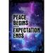 Galaxy Inspirational Wall Art Peace Begins When Expectation Ends Life Mindfulness Happy Metal Wall Art Decor Funny Gift