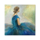 Stupell Industries Woman Billowing Blue Dress Classic Figure Painting Painting Gallery Wrapped Canvas Print Wall Art Design by K. Nari