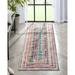 Well Woven Merle Fuchsia Multicolor Runner Rug 2 3 x 7 3 Geometric Border