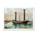 Designart The Ancient Boat Leaving The Harbor Nautical & Coastal Framed Art Print