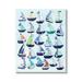 Stupell Industries Nautical Vibrant Sailboats Types Chart Illustration 16 x 20 Design by Erica Billups