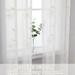 Semi Sheer Curtains Floral Embroidered Bathroom Window Curtain Grommet Light Filtering Curtains Window Treatment for Living Room Bedroom 52 W x 63 L 2 Panels Beige