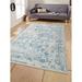 Glitzy Rugs UBSM00075C1703A15 8 x 10 ft. Machine Woven Crossweave Polyester Oriental Rectangle Area Rug Ivory & Blue