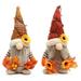 Fall Harvest Thanksgiving Decorations Plush Gnomes 2PCS Handmade Autumn Elf Dwarf Doll for Holiday Home Room Desktop Decor