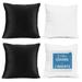 Nestl Plush 2 Pack Solid Decorative Microfiber Square Throw Pillow Cover with Throw Pillow Insert for Couch Black 18 x 18