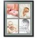 ArtToFrames Collage Photo Picture Frame with 4 - 11x14 Openings Framed in Black with Silverpine and Black Mats (CDM-3926-1)