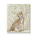 Stupell Industries Gallant Tiger Sitting Botanical Pattern Background Ink Watercolor Gallery-Wrapped Canvas Print Wall Art 16x20 by Janelle Penner