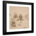 Leonardo da Vinci 12x14 Black Modern Framed Museum Art Print Titled - Compositional Sketches for the Virgin Adoring the Christ Child with and Without the Infant St. John the Baptist; Diagra