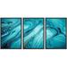 wall26 Framed Canvas Print Wall Art Set Blue Azure Pastel Paint Strokes Abstract Shapes Illustrations Modern Art Bohemian Decorative Multicolor for Living Room Bedroom Office - 24 x36 x3