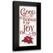 Reed Tara 12x24 Black Modern Framed Museum Art Print Titled - Vintage Christmas Signs panel IV-Tidings of Joy